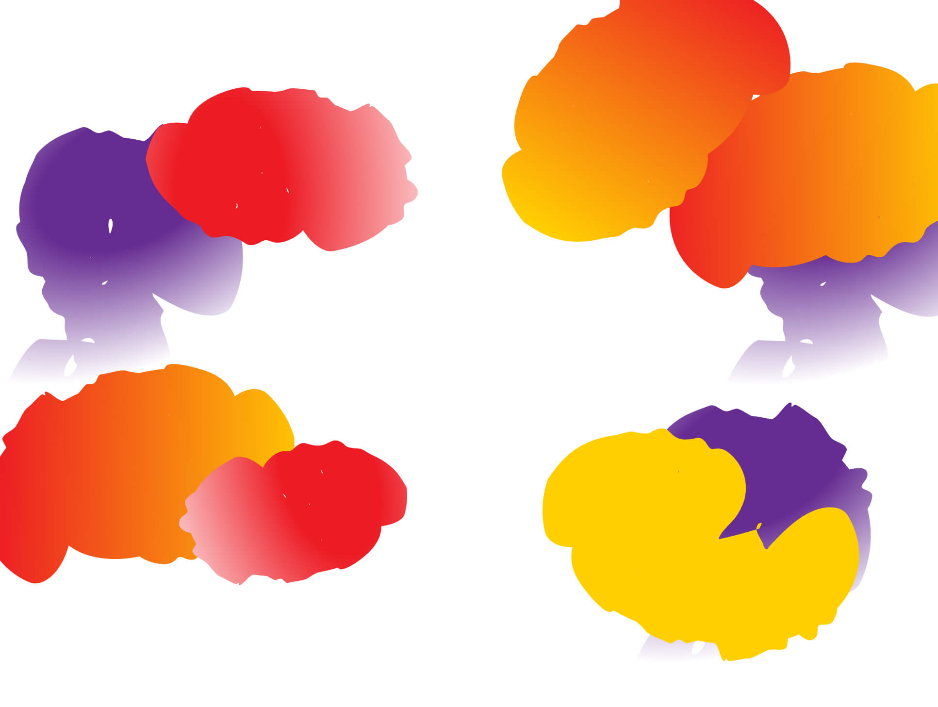 Colorful abstract paint splashes on a white background of HJM Korean Medicine Clinic.